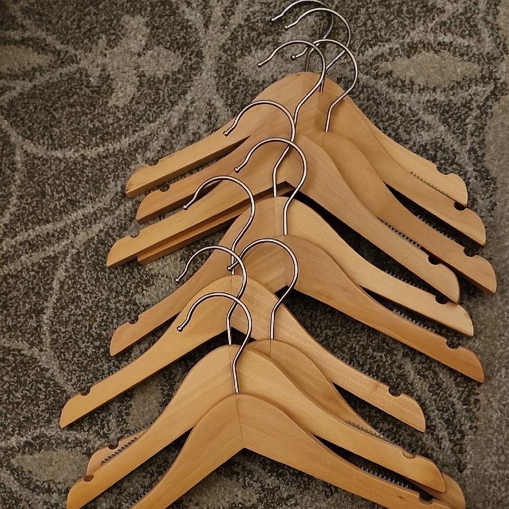 Set of Kids 12 Inch Wooden Hangers Mint CONDITION
